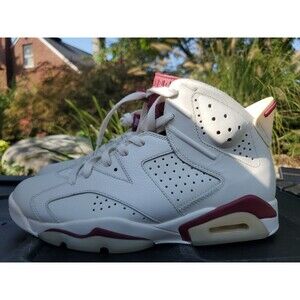 Nike Air Jordan Retro VI 6 Size 8.5 Off White New Maroon 384664 116 Size 8.5